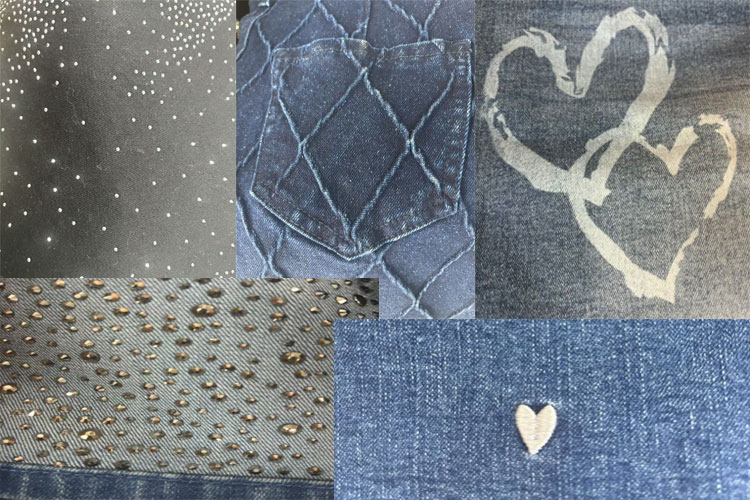 different jeans embellishments