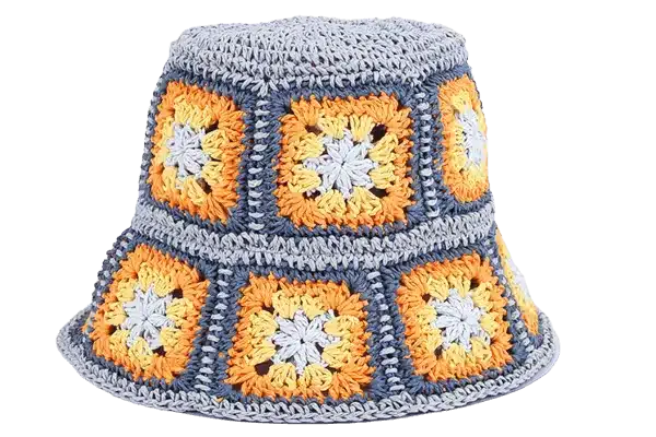 crochet straw bucket hats