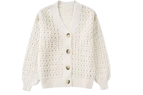 cozy v-neck button front sweater