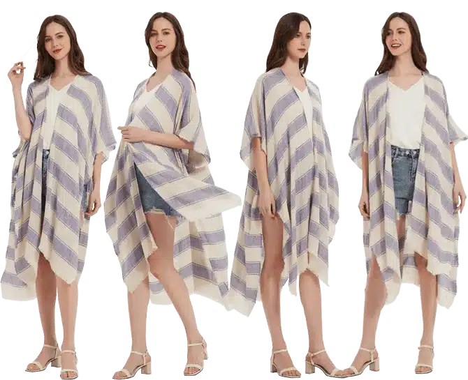 stripe light-weight ruana