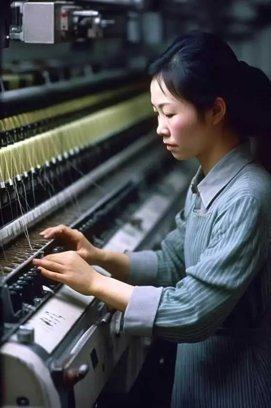 workers are checking the machine